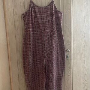 Plaid flare leg jumper